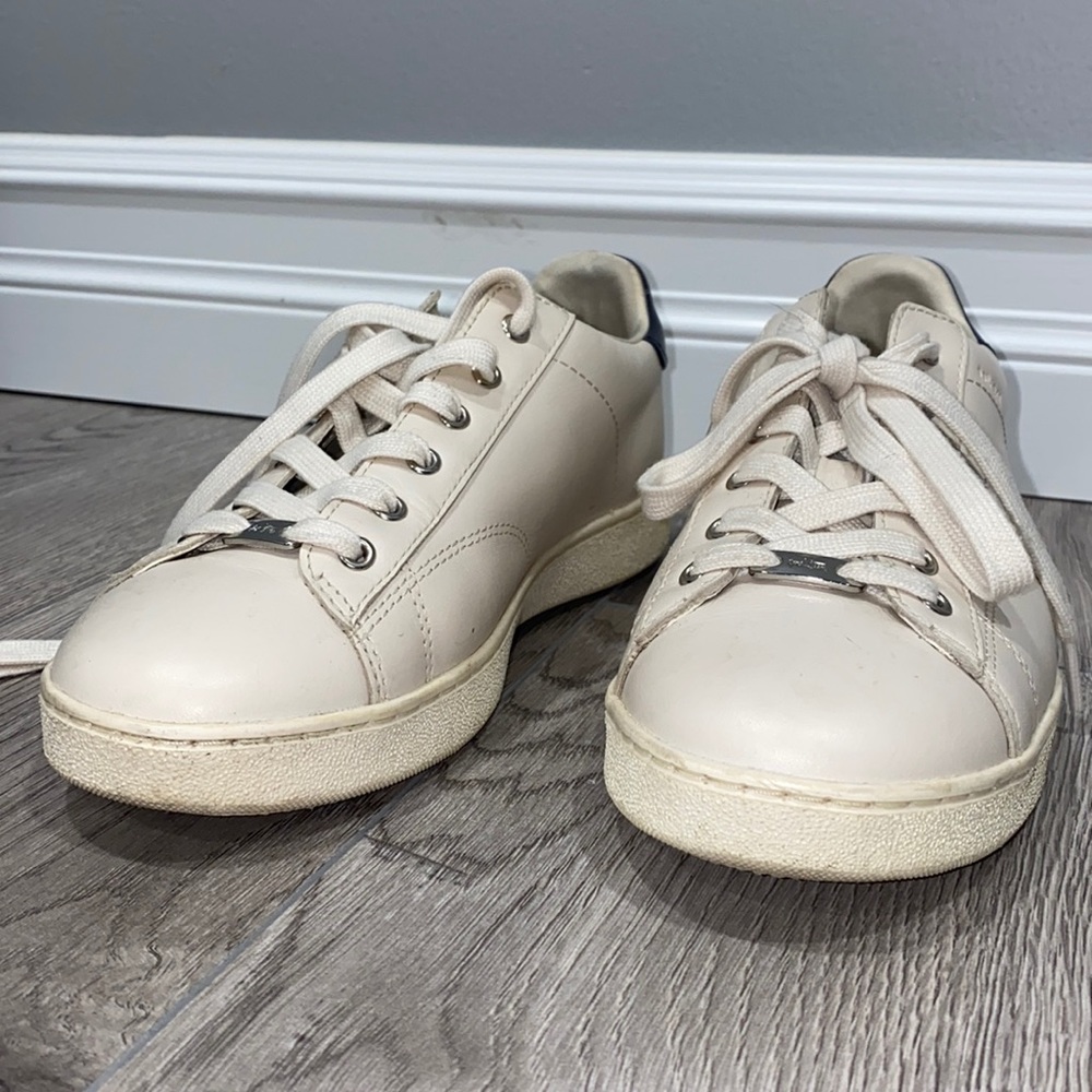 Coach Cream Lace-Up Sneakers - Picture 2 of 8